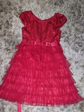 Jona Michelle Red Tiered Tulle Holiday Dress